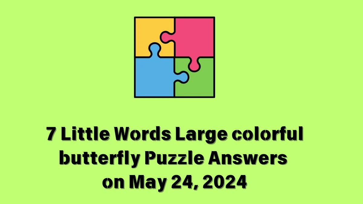 7 Little Words Large colorful butterfly Puzzle Answers on May 24, 2024