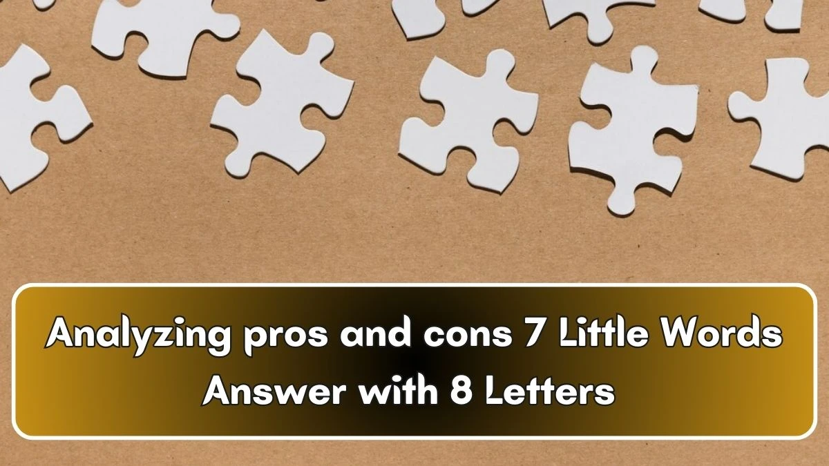 Analyzing pros and cons 7 Little Words Answer with 8 Letters - 7littlewords.com