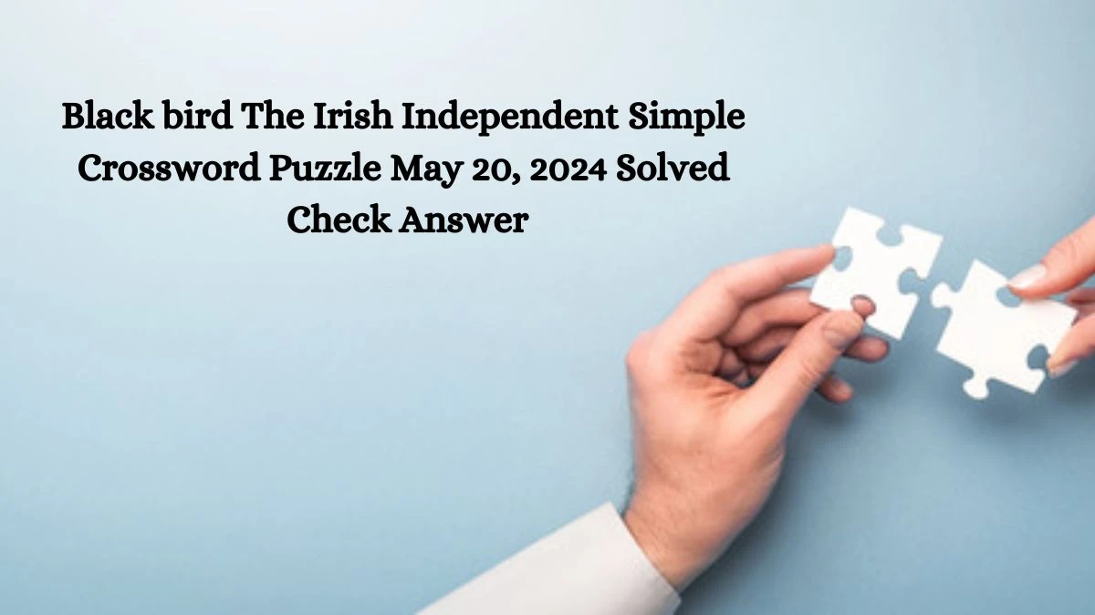 Black bird The Irish Independent Simple Crossword Puzzle May 20, 2024 Solved Check Answer