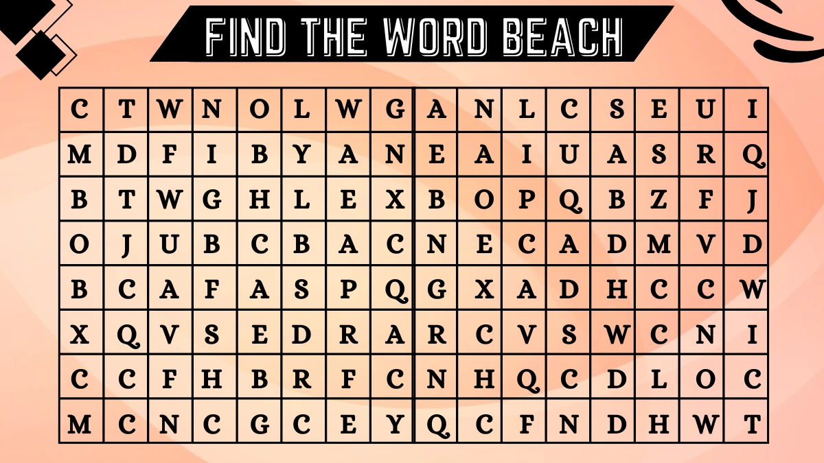 Brain Teaser For IQ Test: Only detective minds can spot the Word Beach in 6 Secs