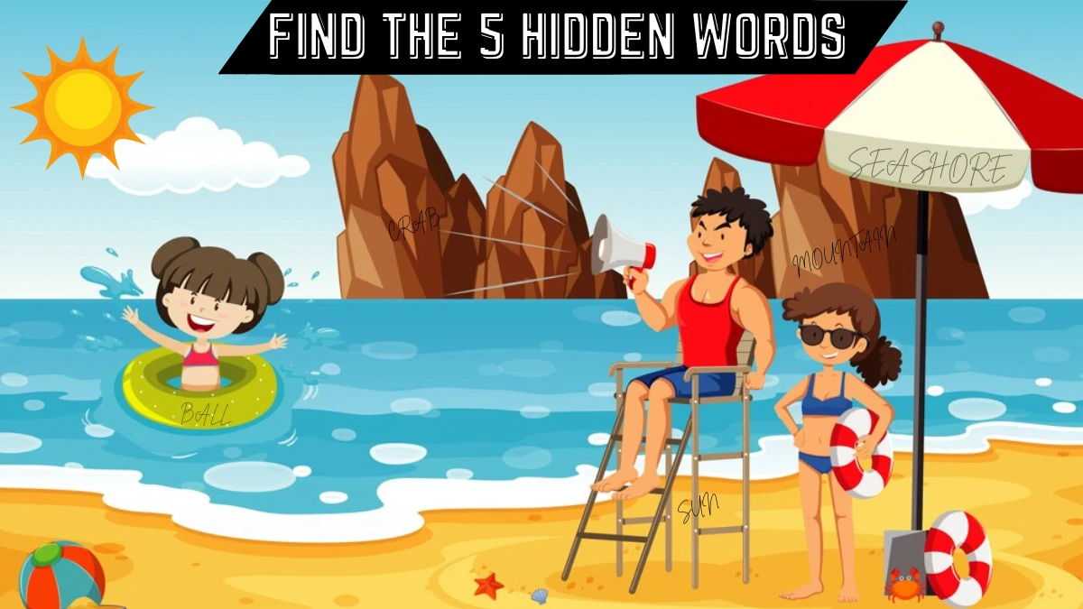 Brain Teaser IQ Test: Only detective minds can spot the 5 Hidden Words in this Beach Image in 6 Secs