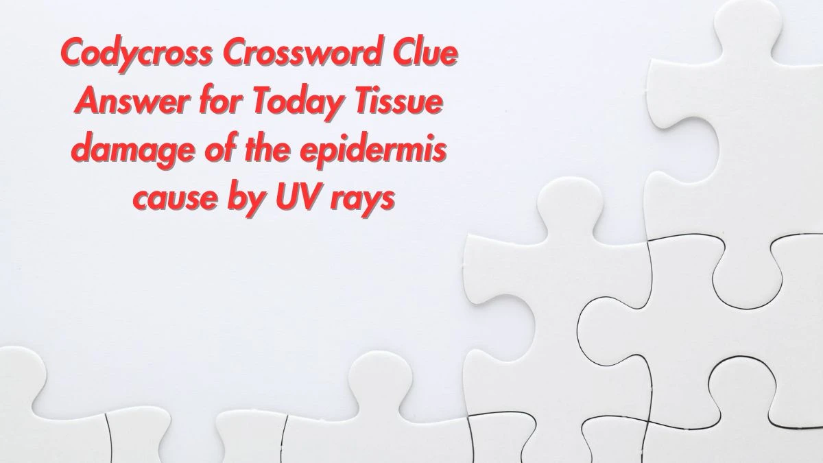 Codycross Crossword Clue Answer for Today Tissue damage of the epidermis cause by UV rays