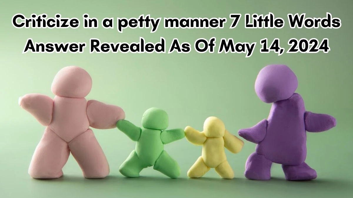 Criticize in a petty manner 7 Little Words Answer Revealed As Of May 14, 2024