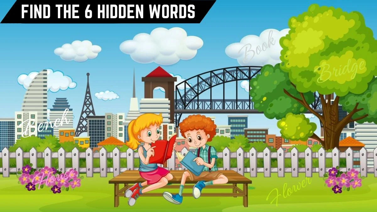 Genius IQ Test: Only 5 out of 10 can spot the 6 Hidden Words in this Park Image in 14 Secs