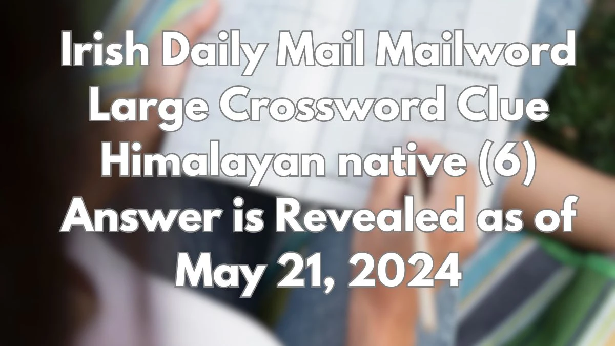 Irish Daily Mail Mailword Large Crossword Clue Himalayan native (6) Answer is Revealed as of May 21, 2024