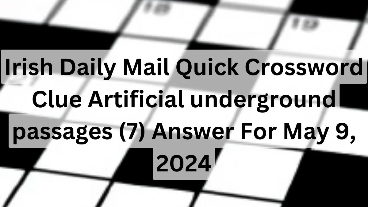 Irish Daily Mail Quick Crossword Clue Artificial underground passages (7) Answer For May 9, 2024