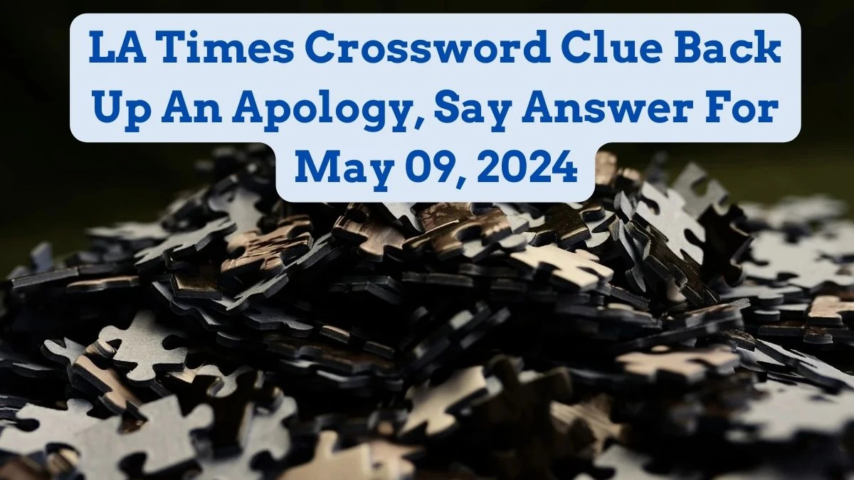 LA Times Crossword Clue Back Up An Apology, Say Answer For May 09, 2024