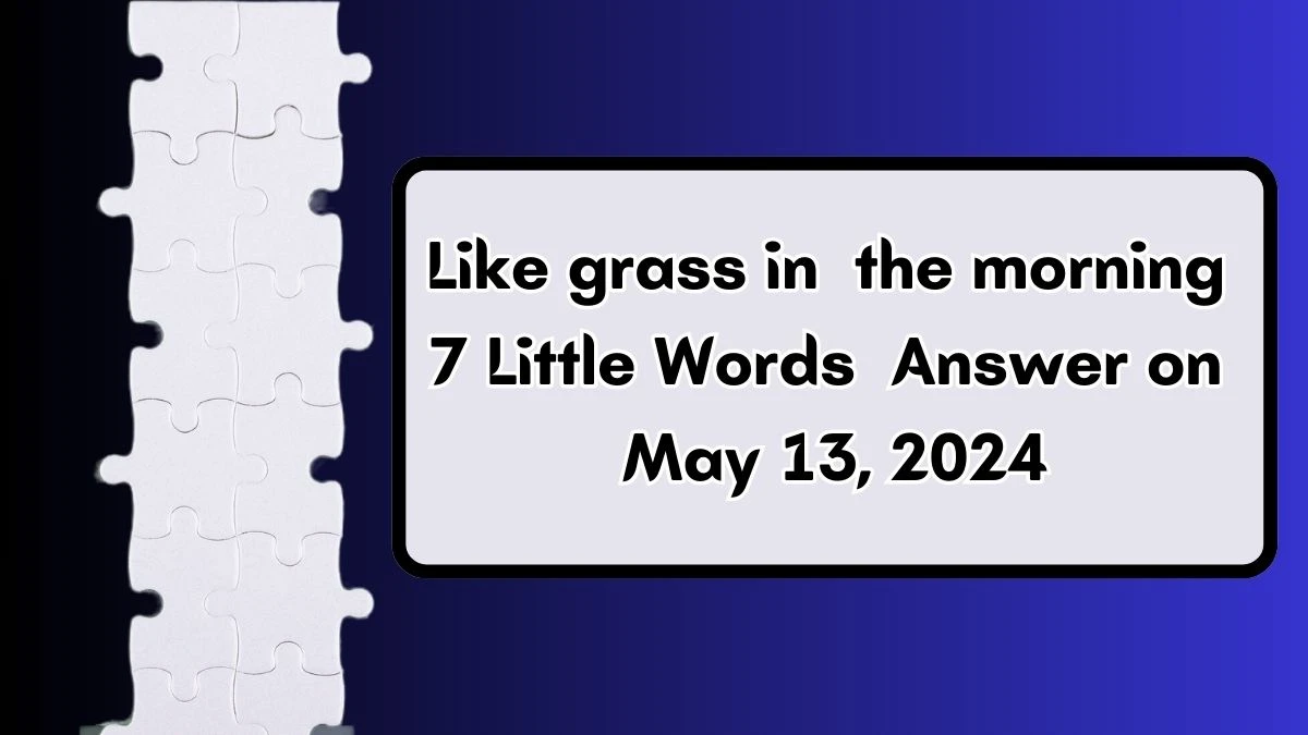 Like grass in the morning 7 Little Words Answer on May 13, 2024