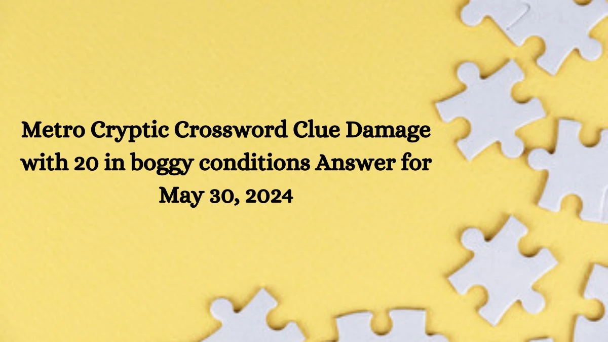 Metro Cryptic Crossword Clue Damage with 20 in boggy conditions Answer for May 30, 2024