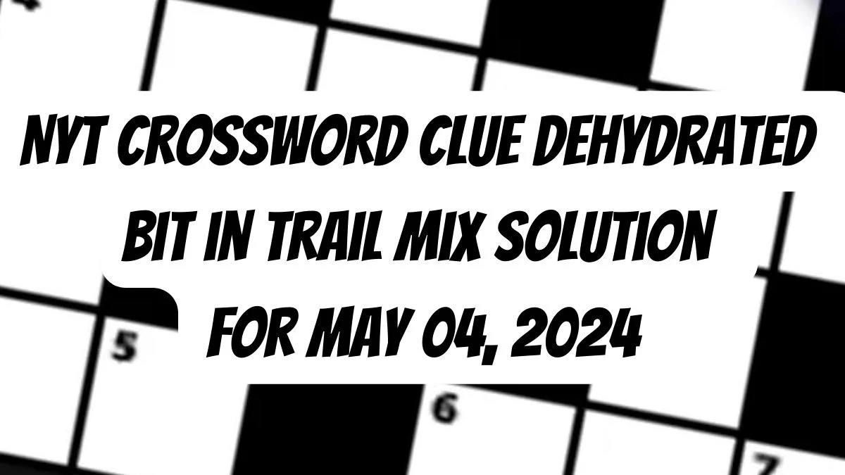 NYT Crossword Clue Dehydrated Bit in Trail Mix Solution For May 04, 2024