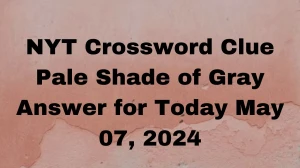 NYT Crossword Clue Pale Shade of Gray Answer for Today May 07, 2024