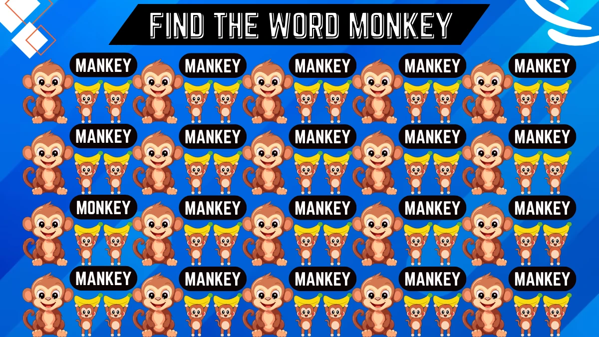 Optical Illusion Brain Test: Can You Find the Word Monkey in 5 Secs