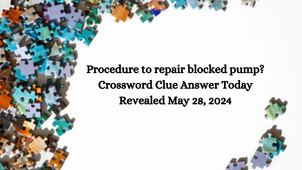 Procedure to repair blocked pump? Crossword Clue Answer Today Revealed