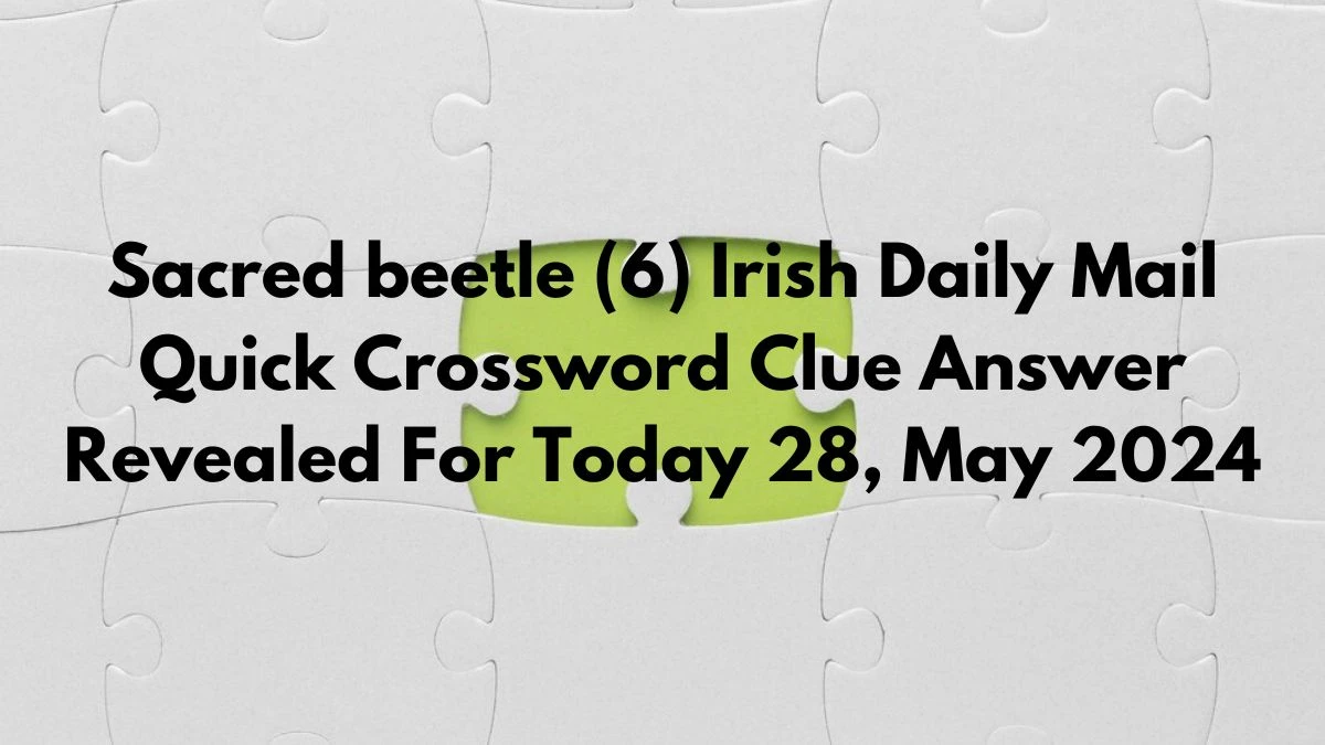 Sacred beetle (6) Irish Daily Mail Quick Crossword Clue Answer Revealed For Today 28, May 2024.