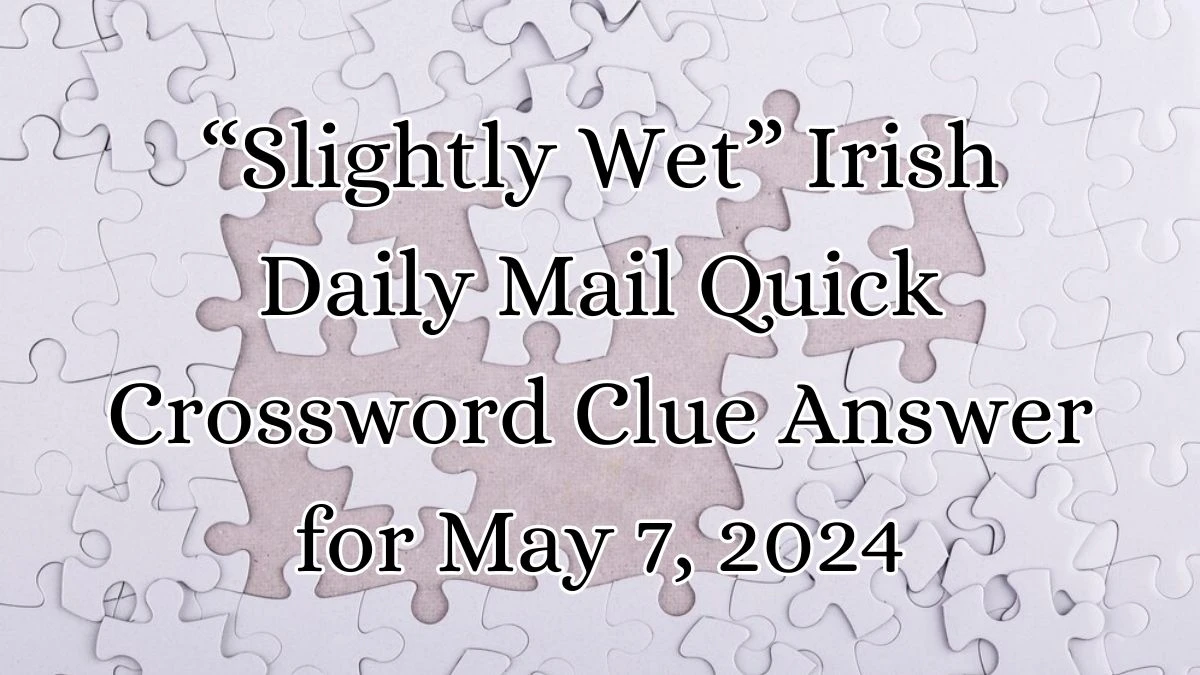 “Slightly Wet” Irish Daily Mail Quick Crossword Clue Answer for May 7, 2024