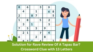 Solution for Rave Review Of A Tapas Bar? Crossword Clue with 13 Letters