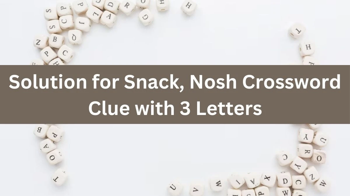 Solution for Snack, Nosh Crossword Clue with 3 Letters