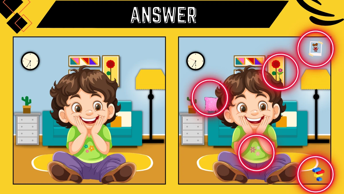 Spot the 5 Difference Picture Puzzle Game: Only Hawk Eyes Can Spot the 5 Differences in this Boy Image in 10 Secs