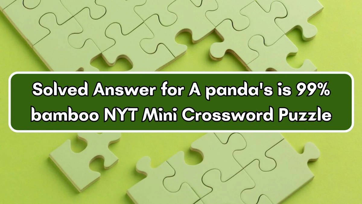 Solved Answer for A panda's is 99% bamboo NYT Mini Crossword Puzzle