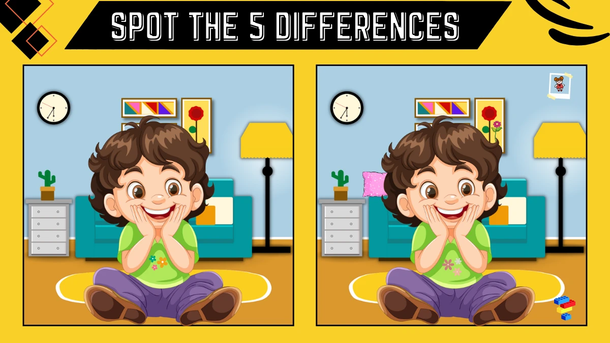 Spot the 5 Difference Picture Puzzle Game: Only Hawk Eyes Can Spot the 5 Differences in this Boy Image in 10 Secs
