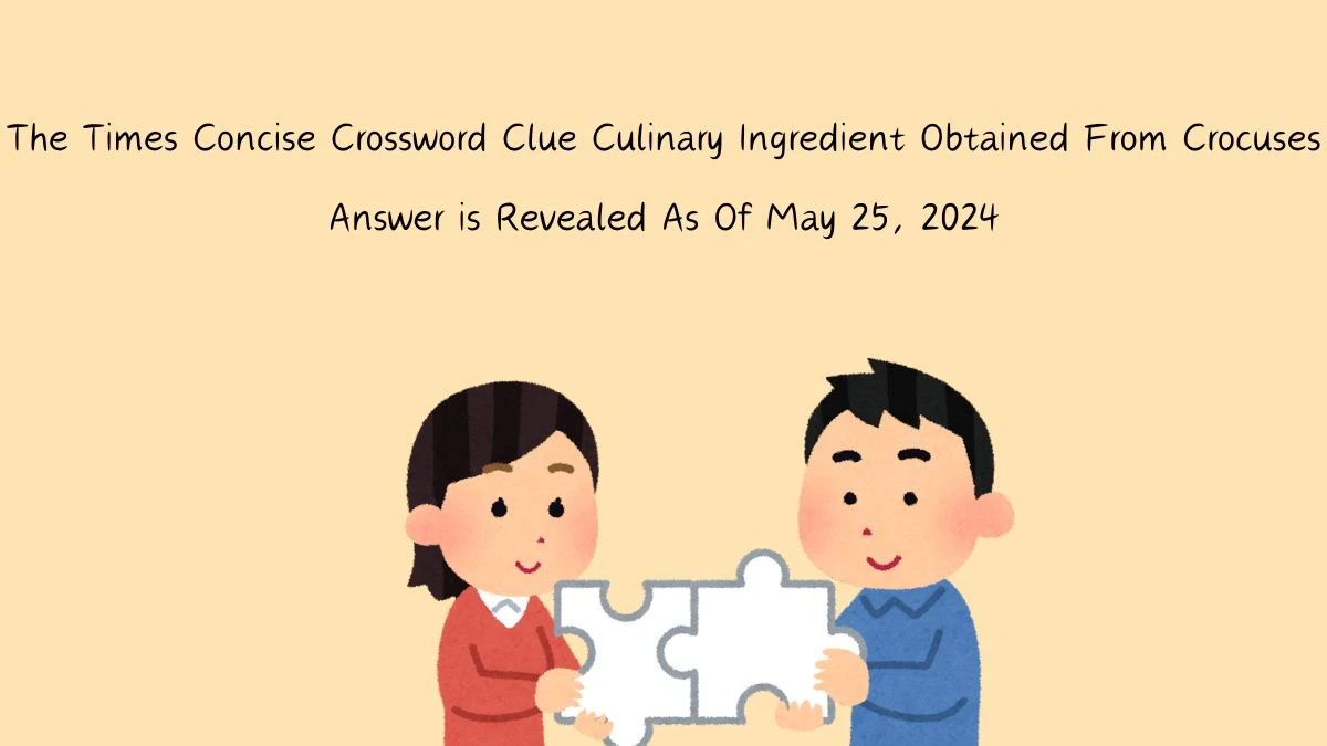 The Times Concise Crossword Clue Culinary Ingredient Obtained From Crocuses Answer is Revealed As Of May 25, 2024