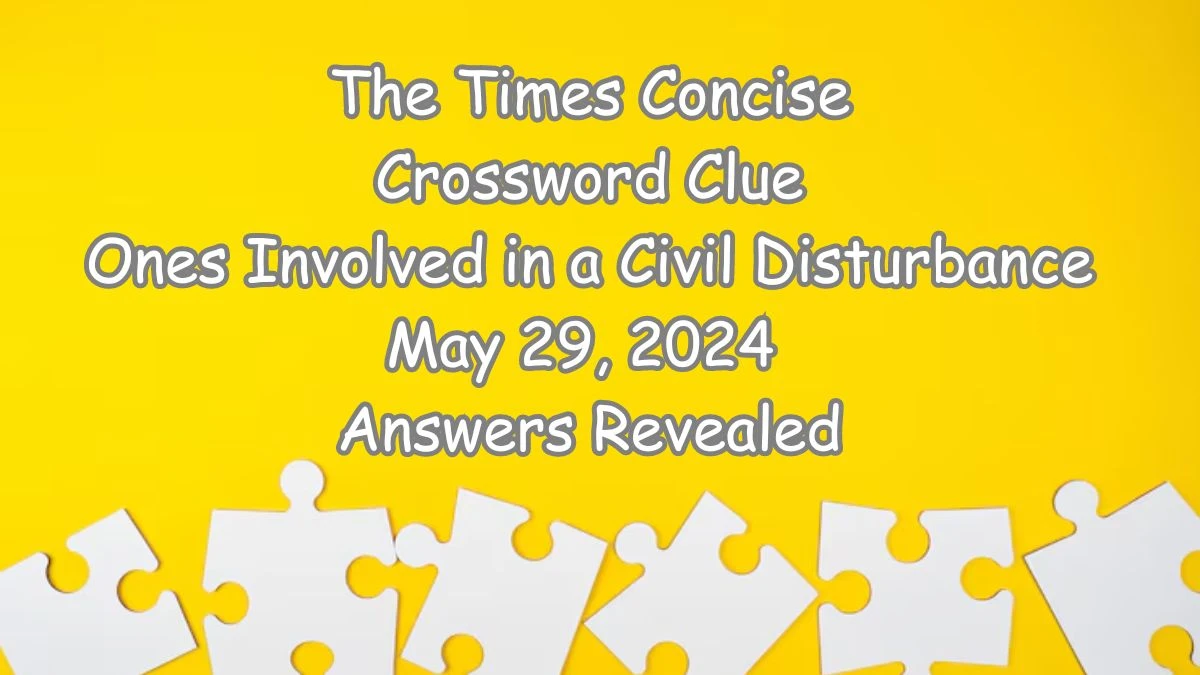 The Times Concise Crossword Clue Ones Involved in a Civil Disturbance