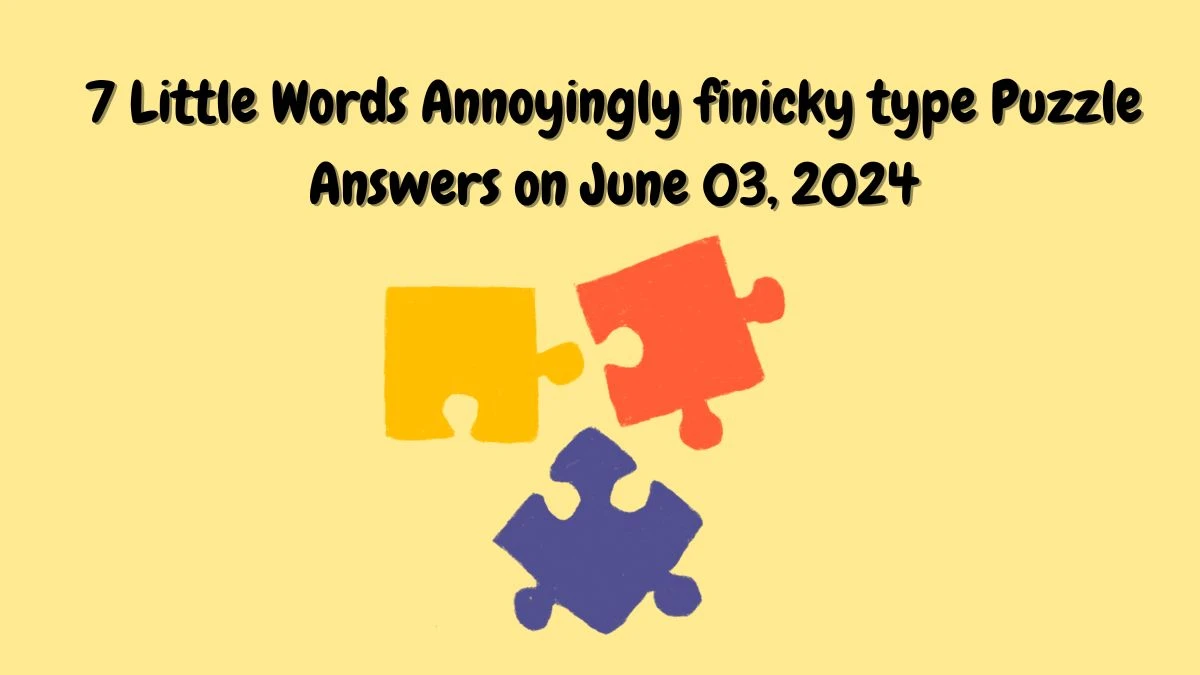 7 Little Words Annoyingly finicky type Puzzle Answers on June 03, 2024