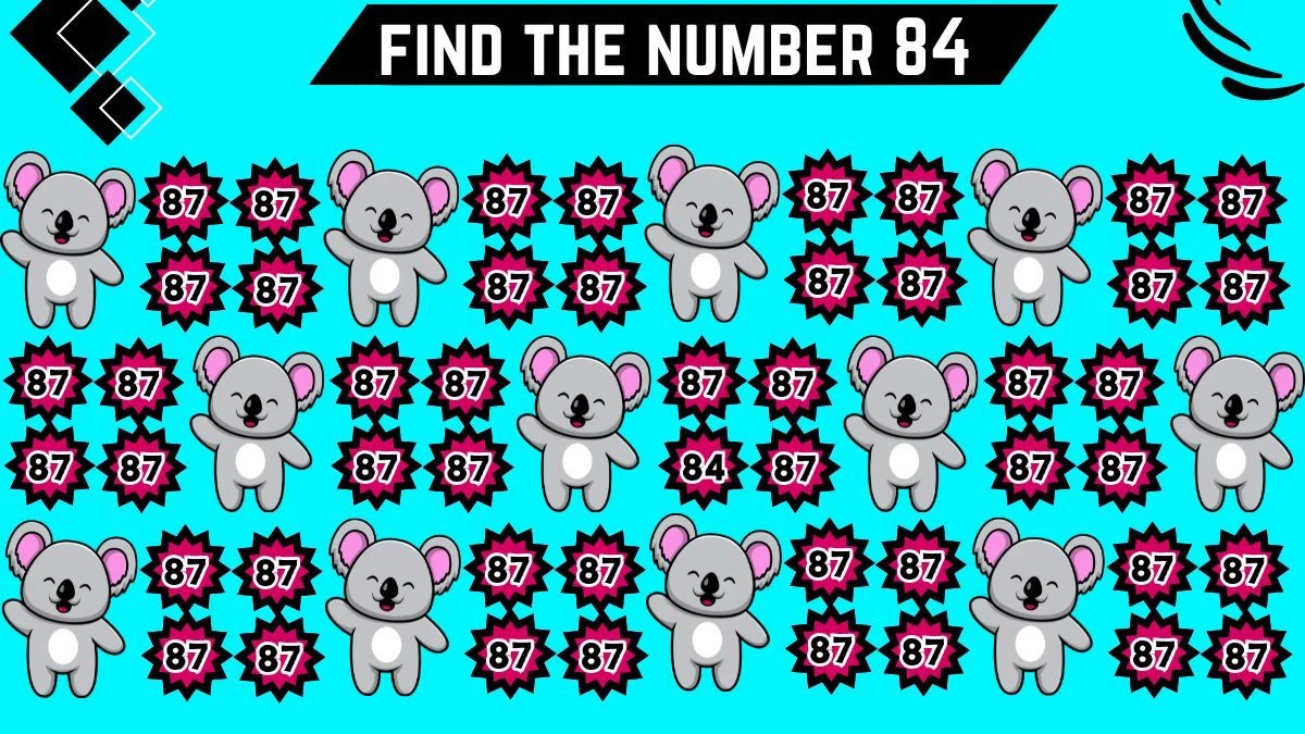 Brain Teaser IQ Test: Only the most observant eyes can Spot the Number 84 among 87 in 7 Secs