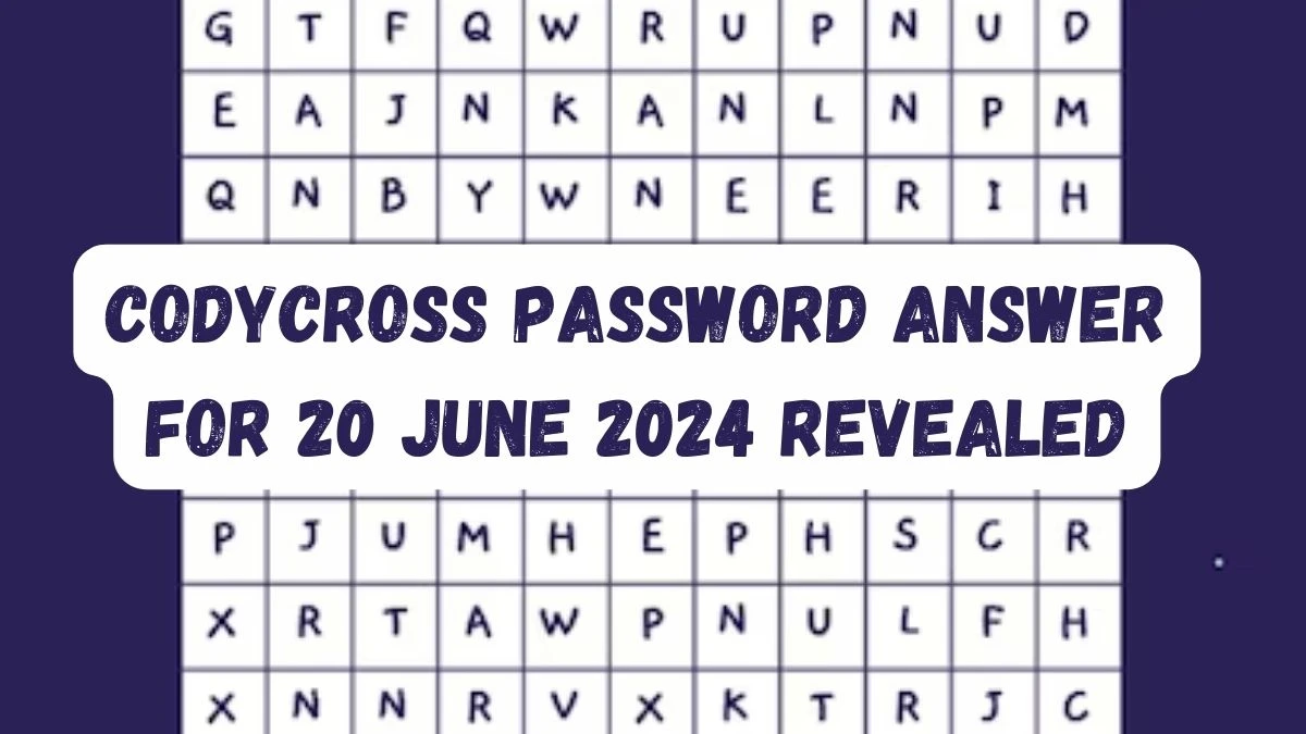 CodyCross Password Answer For 20 June 2024