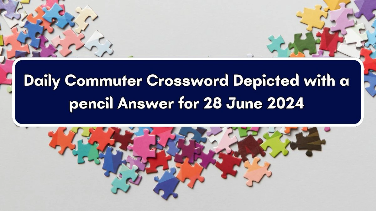Depicted with a pencil Daily Commuter Crossword Clue Puzzle Answer from June 28, 2024