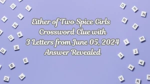 Either of Two Spice Girls Crossword Clue with 3 Letters from June 05, 2024 Answer Revealed