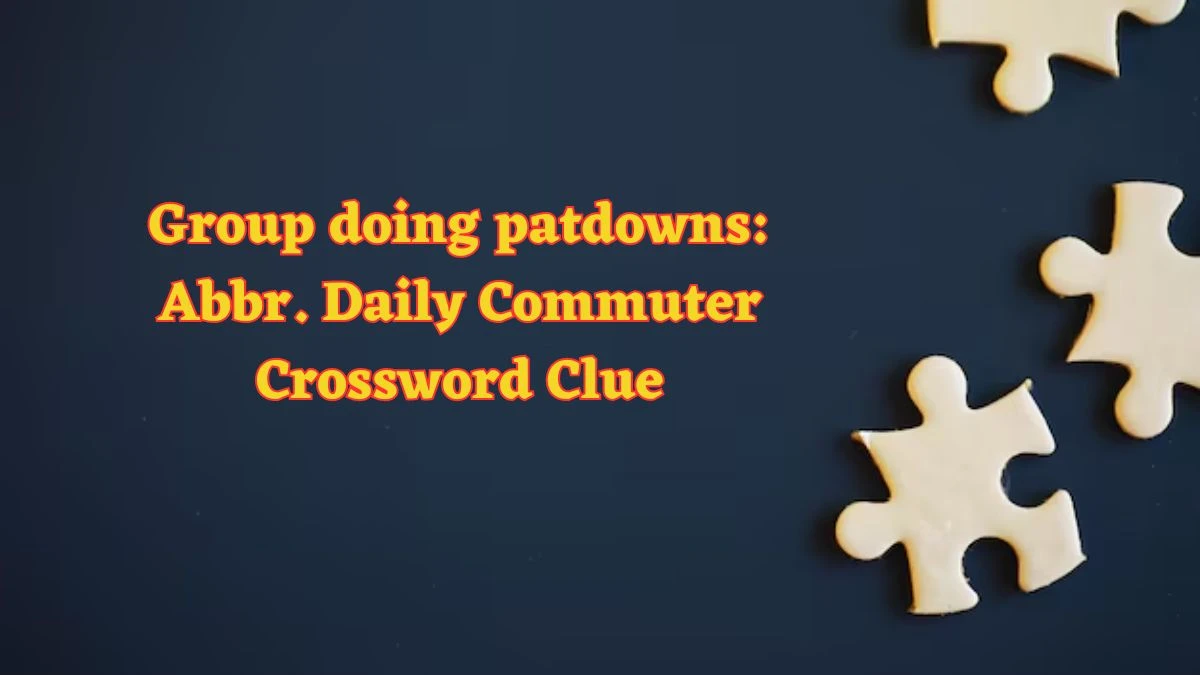 Group doing patdowns: Abbr. Daily Commuter Crossword Clue Puzzle Answer from June 13 2024