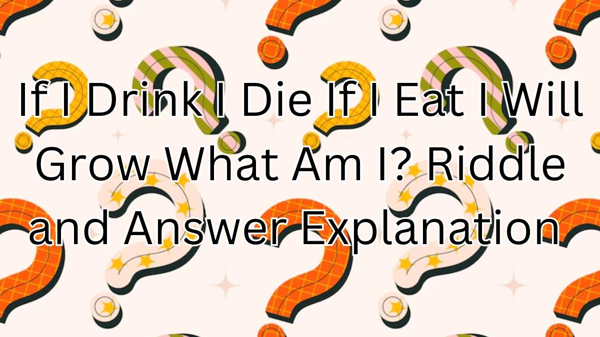 If I Drink I Die If I Eat I Will Grow What Am I? Riddle and Answer Explanation