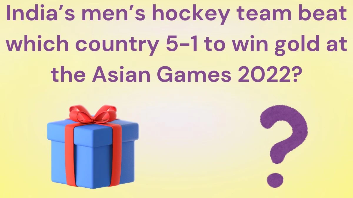 India’s men’s hockey team beat which country 5-1 to win gold at the ...