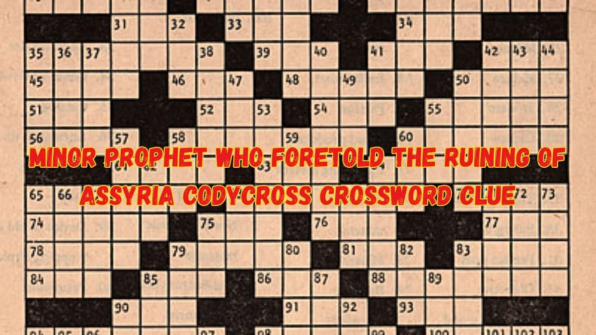 Minor prophet who foretold the ruining of Assyria Codycross Crossword Clue Puzzle Answer from June 08 2024