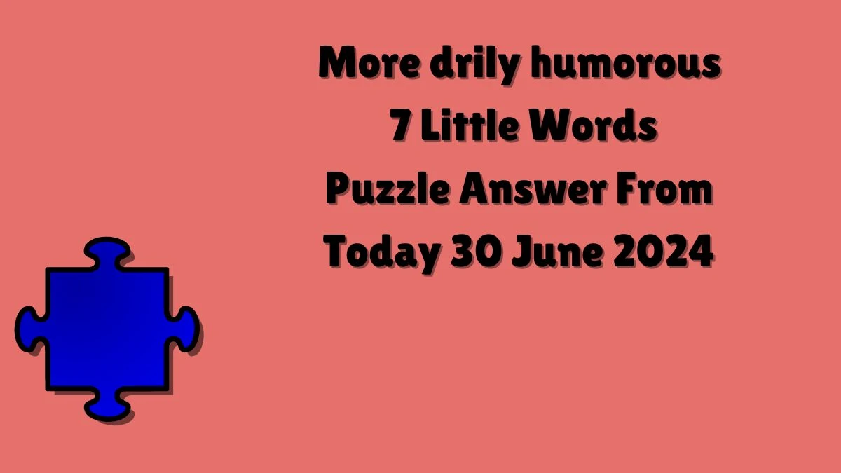 More drily humorous 7 Little Words Puzzle Answer from June 30, 2024