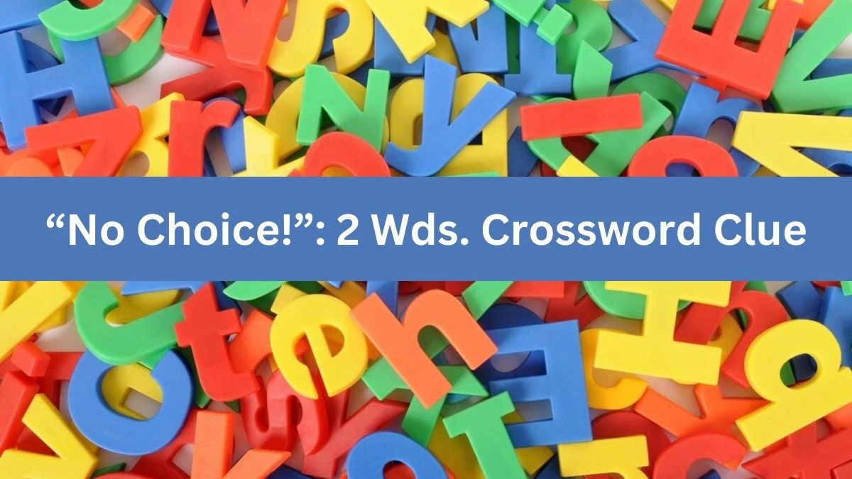 “No Choice!”: 2 Wds. Daily Commuter Crossword Clue Puzzle Answer from June 29, 2024