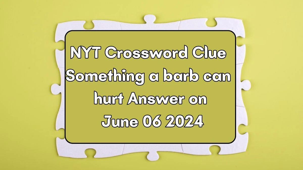 NYT Crossword Clue Something a barb can hurt Answer on June 06 2024