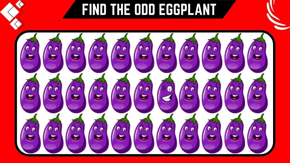 Observation Brain Test: Test your vision by spotting the Odd Eggplant in the picture in 5 seconds!