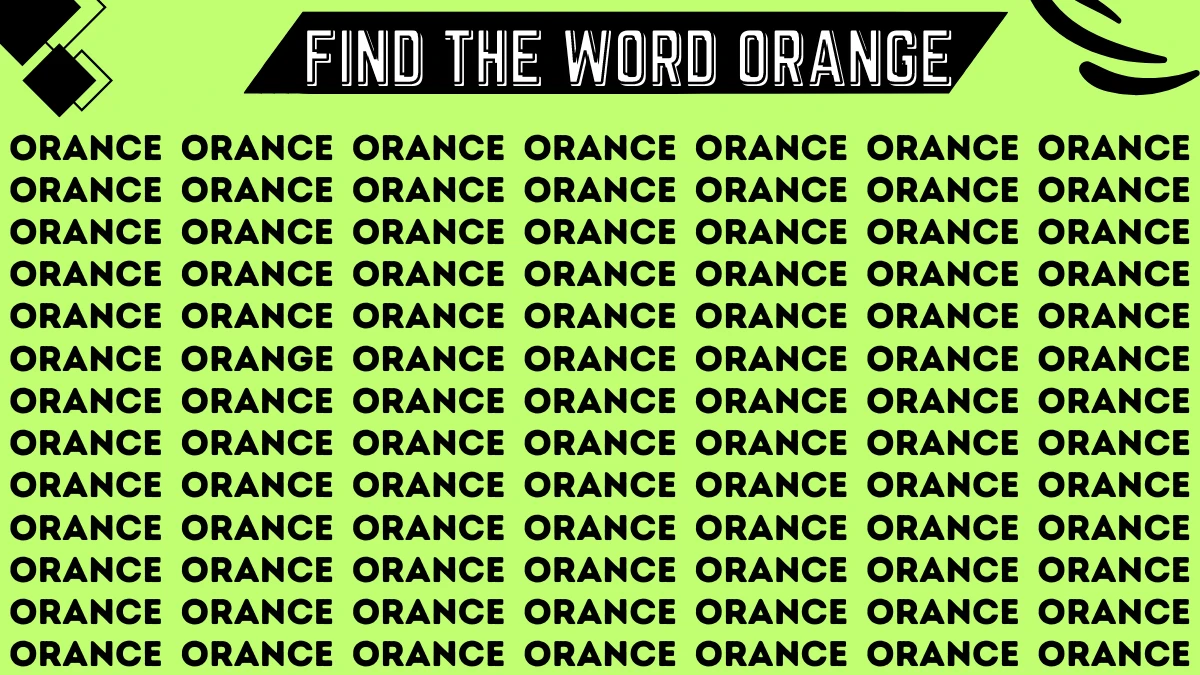 Optical Illusion Eye Test: Only People with 20/20 vision can spot the Word Orange in 8 Secs