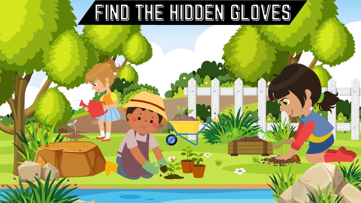 Optical Illusion Visual Test: Test your vision by spotting the hidden Gloves in this Garden Picture in 10 Secs