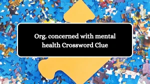 Org. concerned with mental health Universal Crossword Clue Puzzle Answer from June 27, 2024