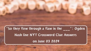 So they flew through a flaw in the ___: Ogden Nash line NYT Crossword Clue Answers on June 03 2024