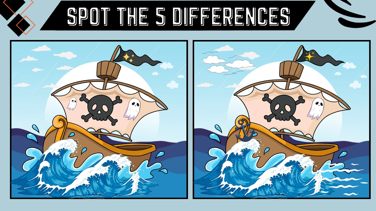 Spot the 5 Differences: Only 1 out of 9 can spot the 5 differences in this ship picture within 15 secs| Picture Puzzle Game