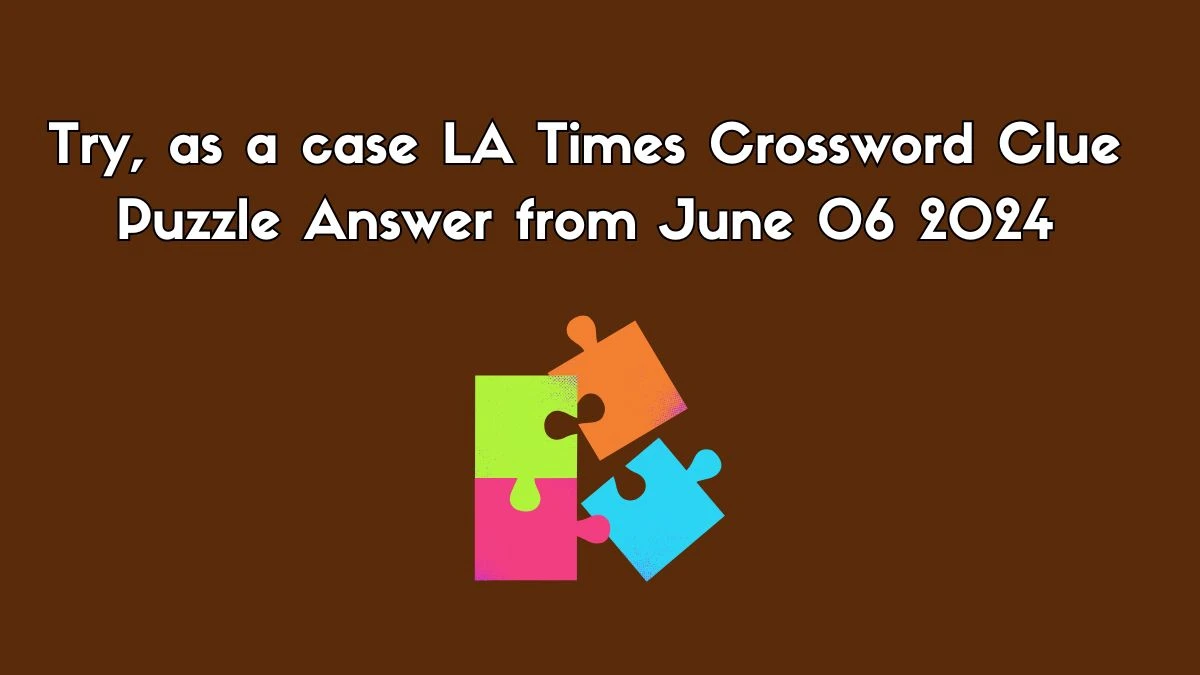 Try, as a case LA Times Crossword Clue Puzzle Answer from June 06 2024