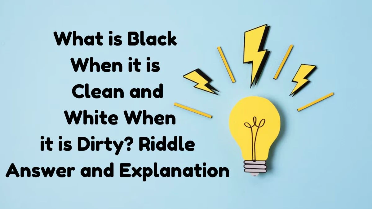 What is Black When it is Clean and White When it is Dirty? Riddle Answer Explained