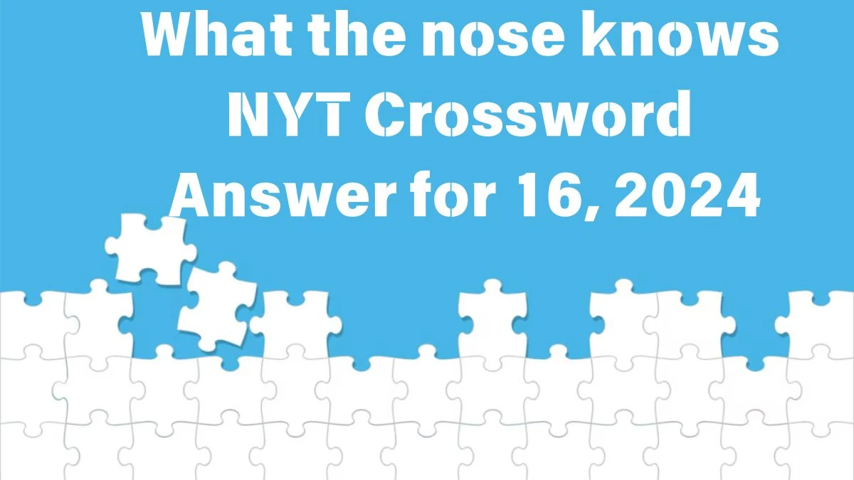 NYT What the nose knows Crossword Clue Puzzle Answer from June 16, 2024