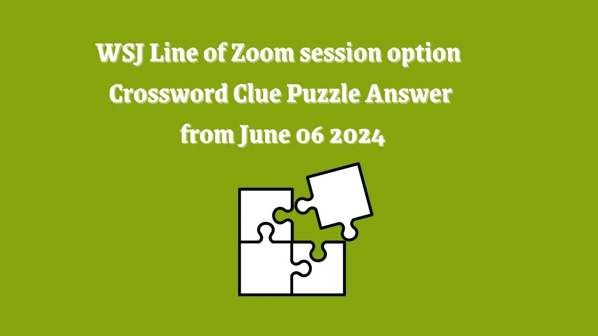 WSJ Line of Zoom session option Crossword Clue Puzzle Answer from June 06 2024