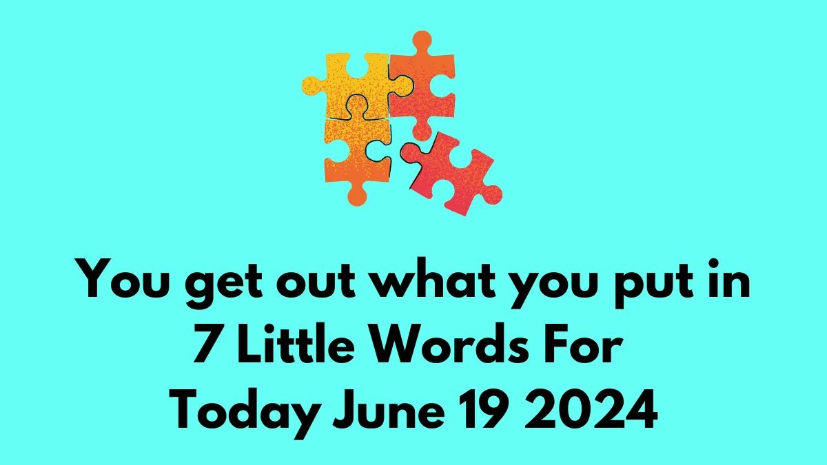 You get out what you put in 7 Little Words Puzzle Answer from June 19, 2024