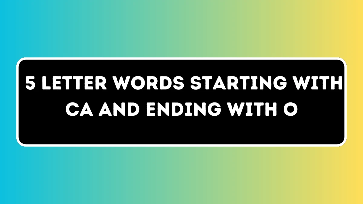 5 Letter Words Starting With CA and Ending with O All Words List